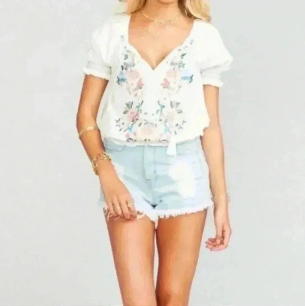 Show Me Your MuMu Boho Once Upon A Flower Top Tassel Ties Festival Cottagecore